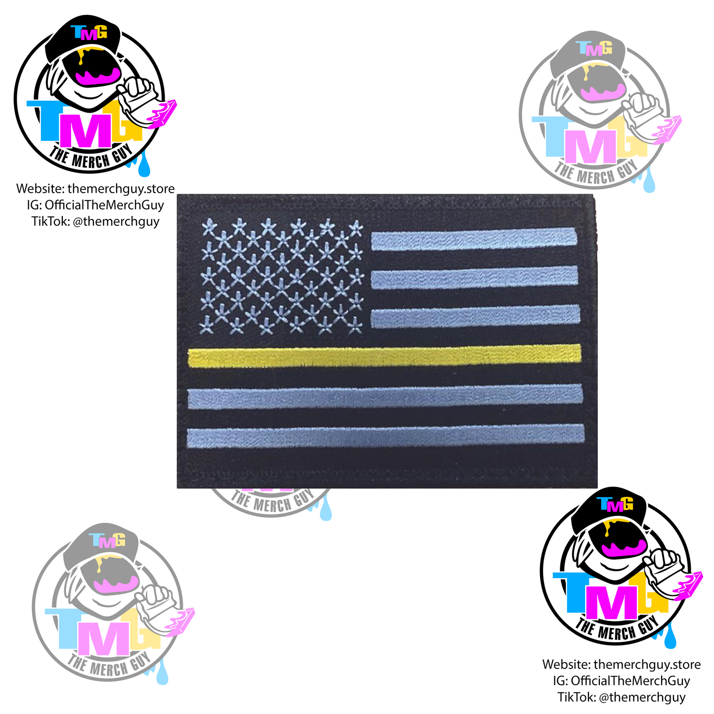 Dispatch Gold Line Patch - USA Flag Patch, Gold LIne Patch, Iron On Patch, Velcro Patch, Dispatcher Patch