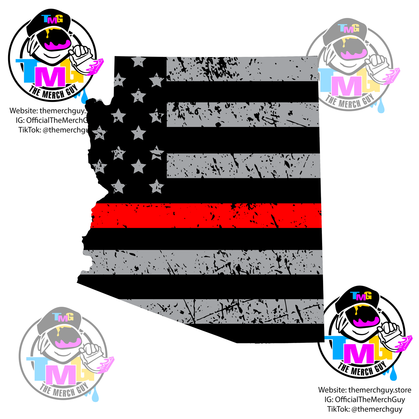 Arizona Decal - Arizona Blue Line, Arizona Gold Line, Arizona Red Line Stickers