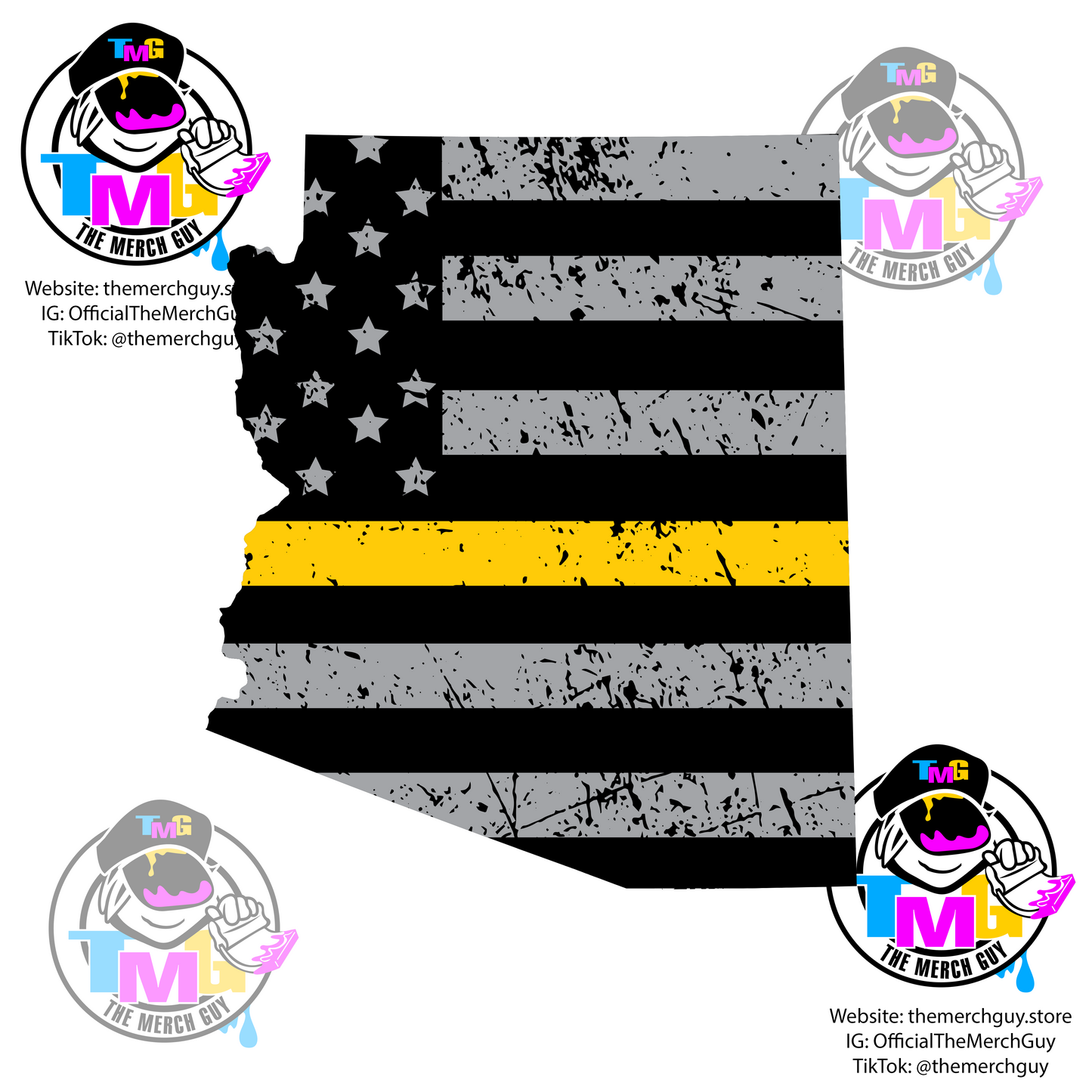 Arizona Decal - Arizona Blue Line, Arizona Gold Line, Arizona Red Line Stickers