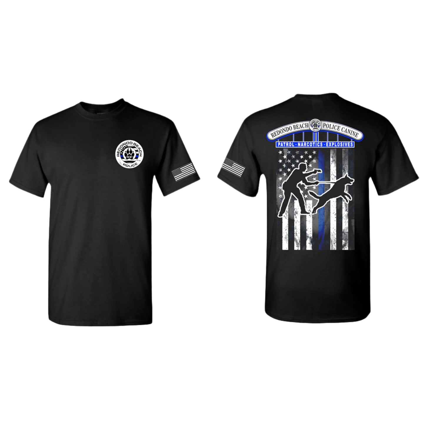 Redondo Beach Police K-9 Pier Logo (Men's Crew), Redondo Beach Police K9 T-Shirt, Redondo Beach PD K9