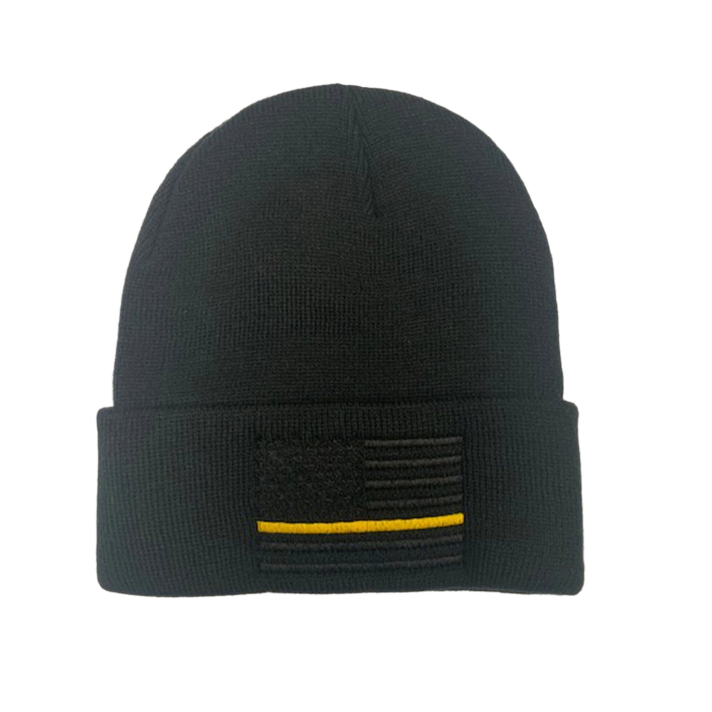 USA Flag Gold Line Embroidered Beanie
