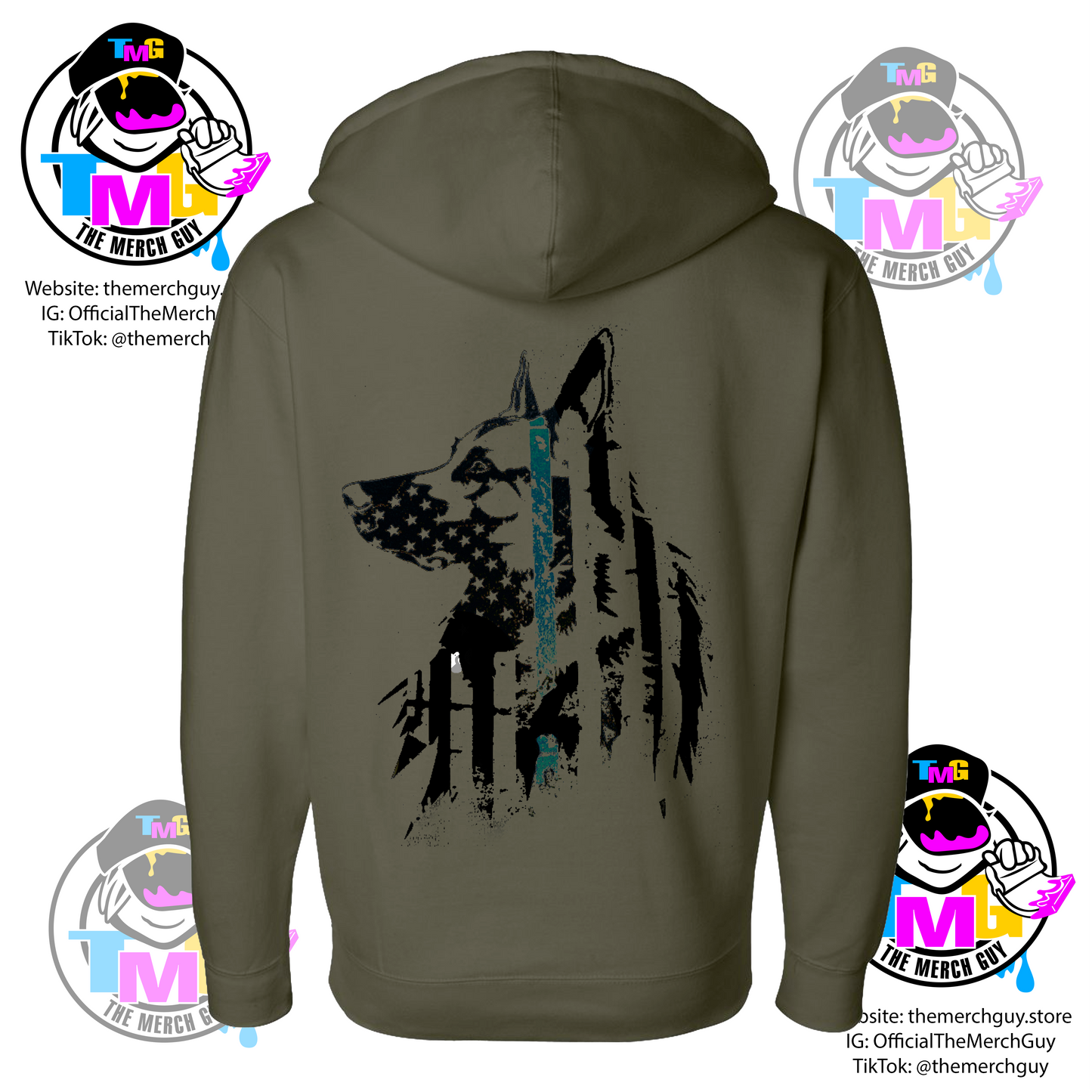 German Shepherd Head K9 Hoodie