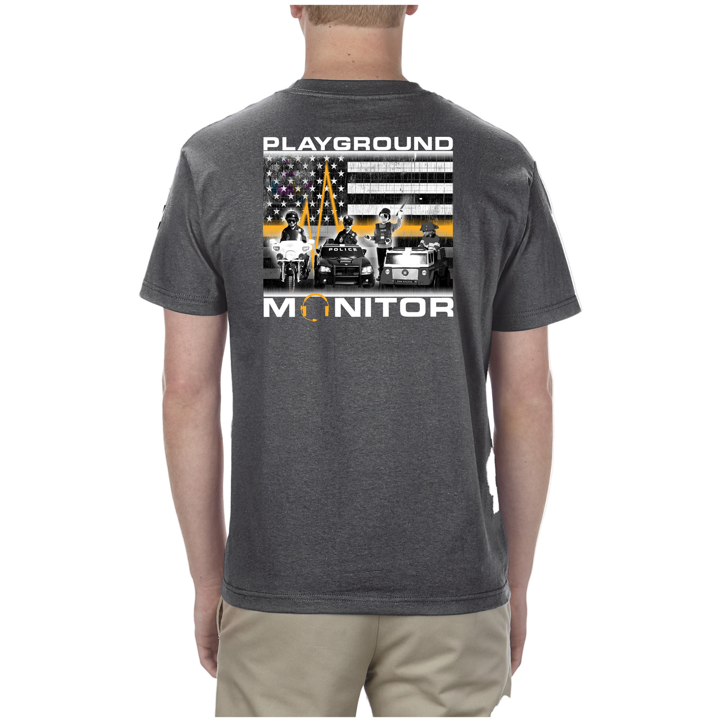 911 Dispatcher Funny Original Playground Monitor Crew Neck T-Shirt