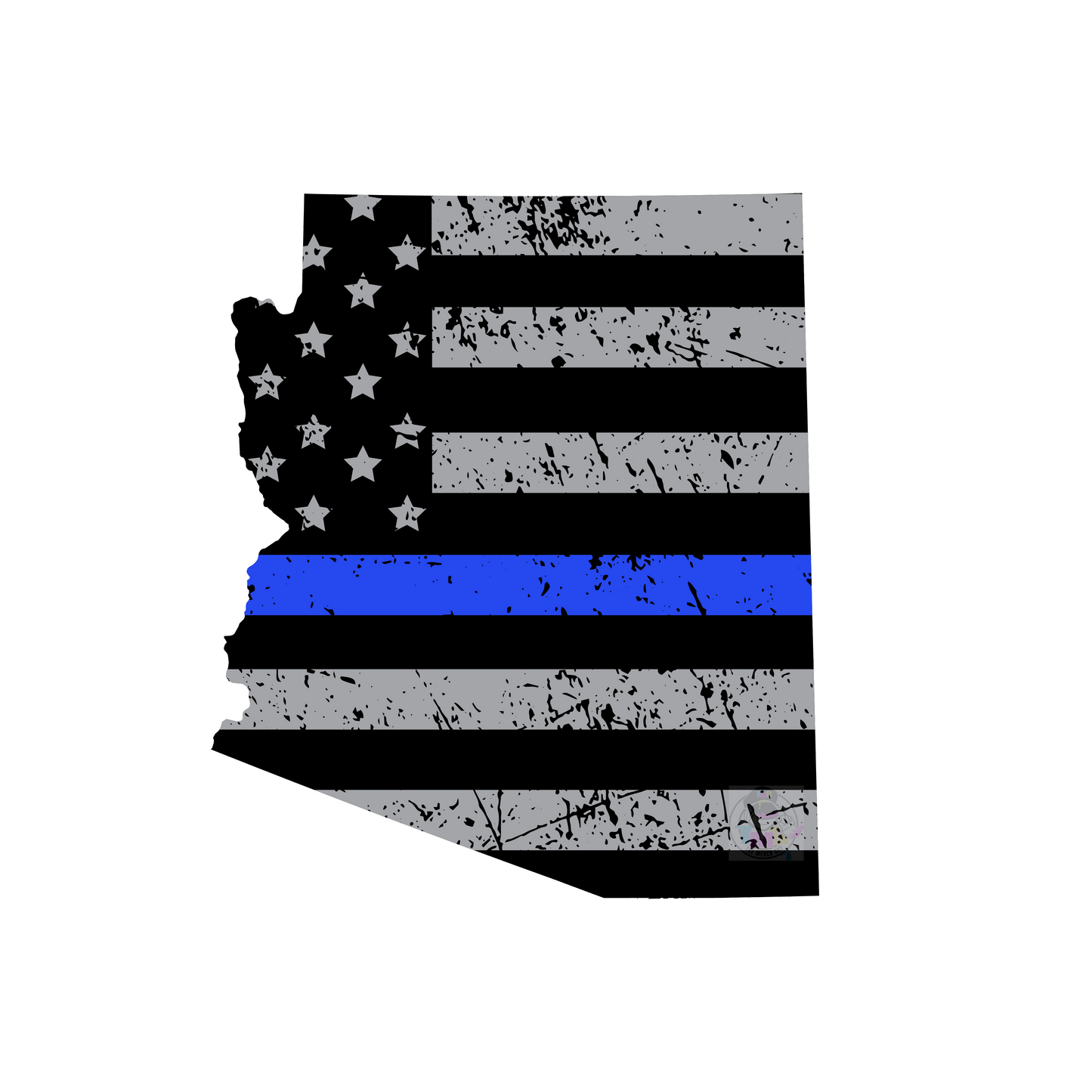 State of Arizona Decal with Blue, Red or Gold Line