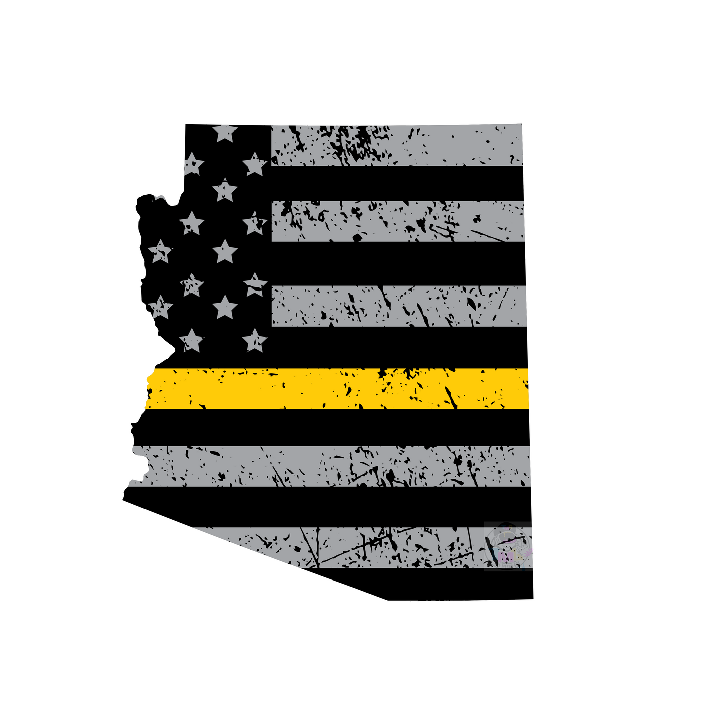 State of Arizona Decal with Blue, Red or Gold Line
