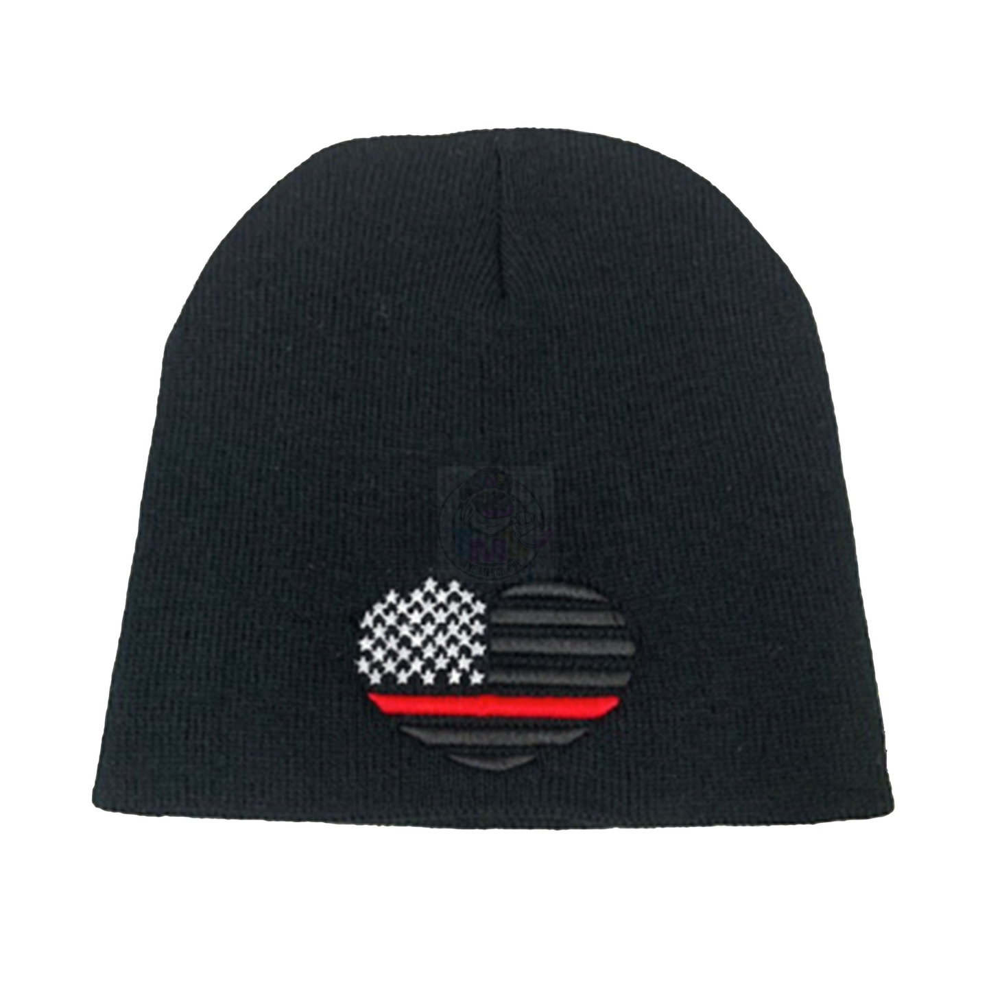 USA Flag Heart Embroidered Beanie with Blue, Red or Gold Line
