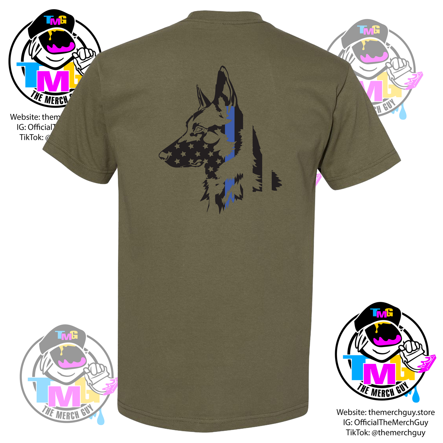 Belgian Malinois Head K9 T-Shirt