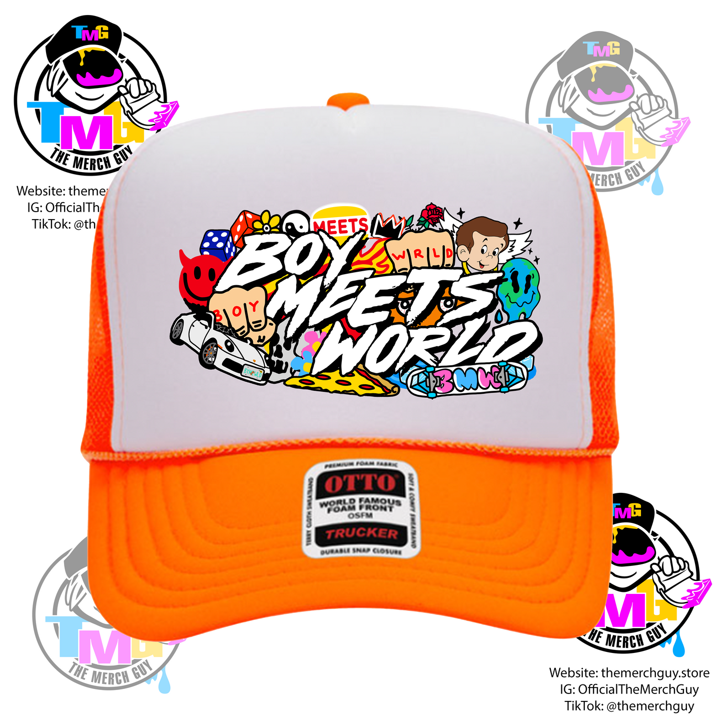 BOYMEETSWORLD Orange Trucker Hat