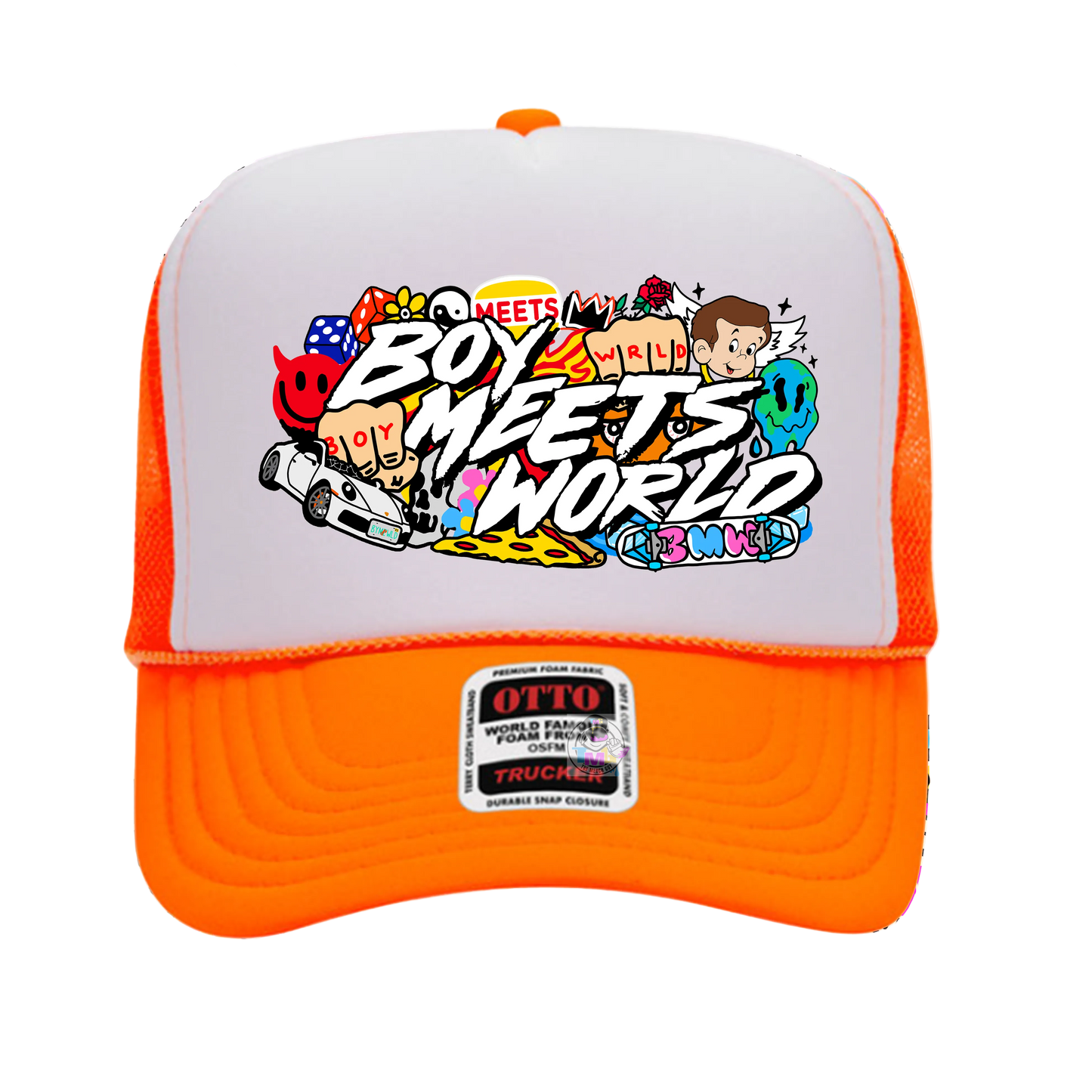 BOYMEETSWORLD Orange Trucker Hat