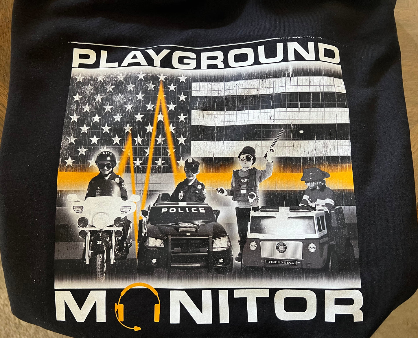 911 Dispatcher Funny Playground Monitor Crew Neck Sweater 3XL