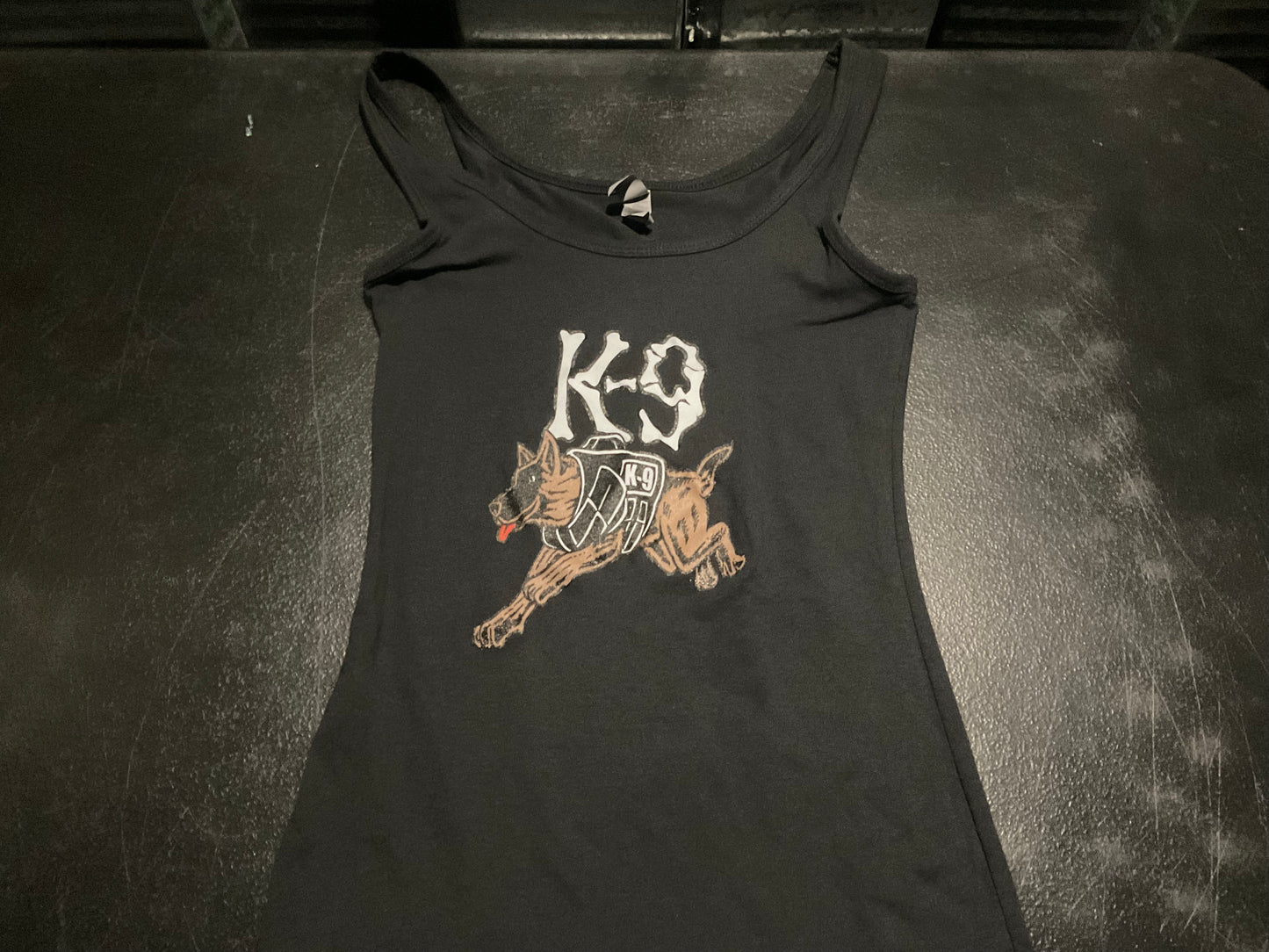 K9 Bones with Dog Lady's Black Tank Top