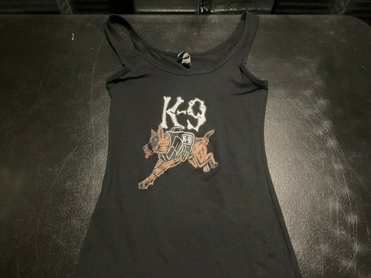 K9 Bones with Dog Lady's Black Tank Top
