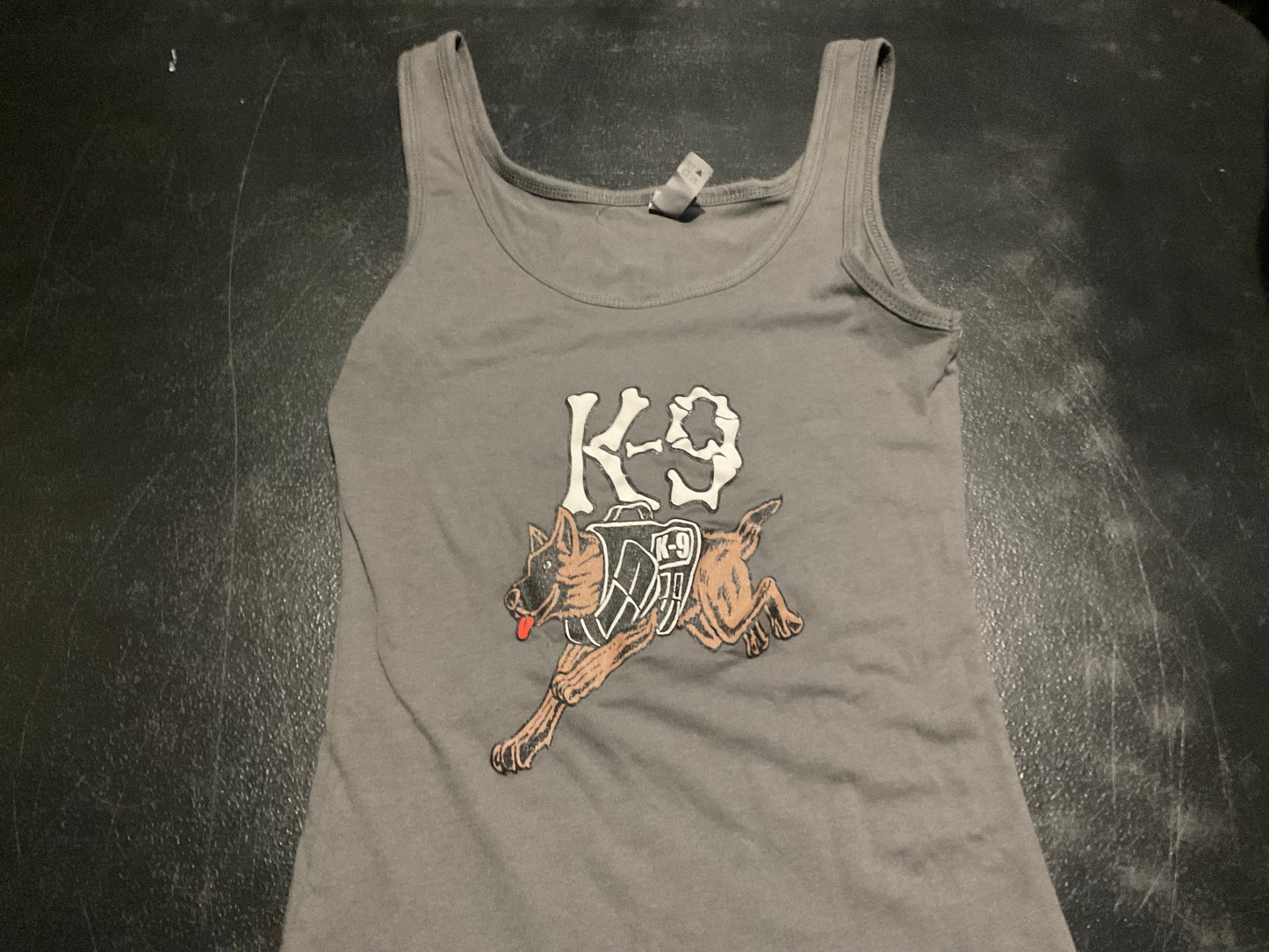 K9 Bones with Dog Lady's Charcoal Tank Top
