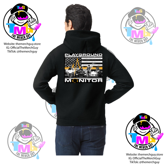 Playground Monitor Hoodie - Dispatcher, 911 Communications, Gold Line, Funny Dispatch, Dispatcher Gift