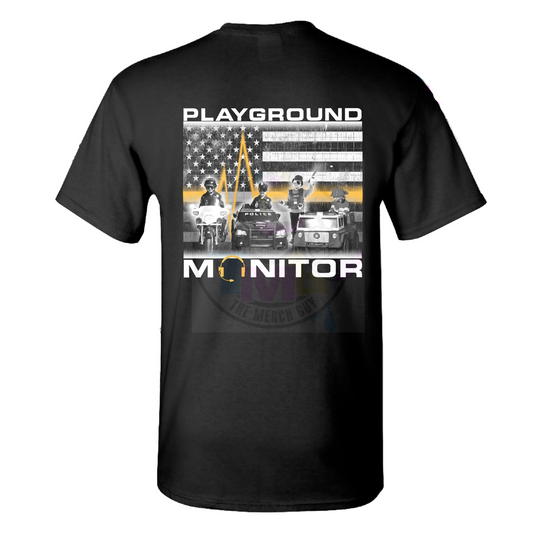 911 Dispatcher Funny Playground Monitor Crew Neck T-Shirt