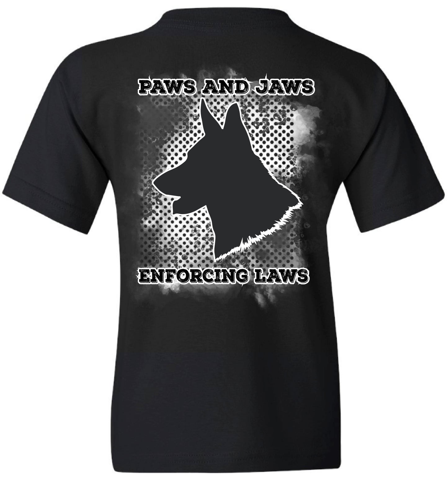 Paws and Jaws Enforcing Laws Men's Crew Neck T-Shirt