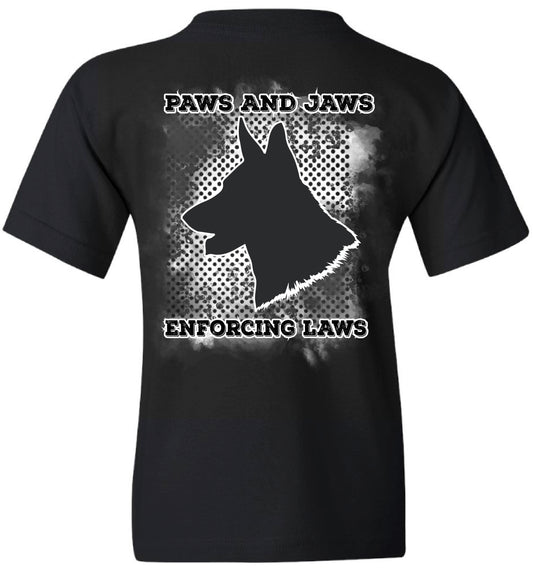 Paws and Jaws Enforcing Laws Men's Crew Neck T-Shirt