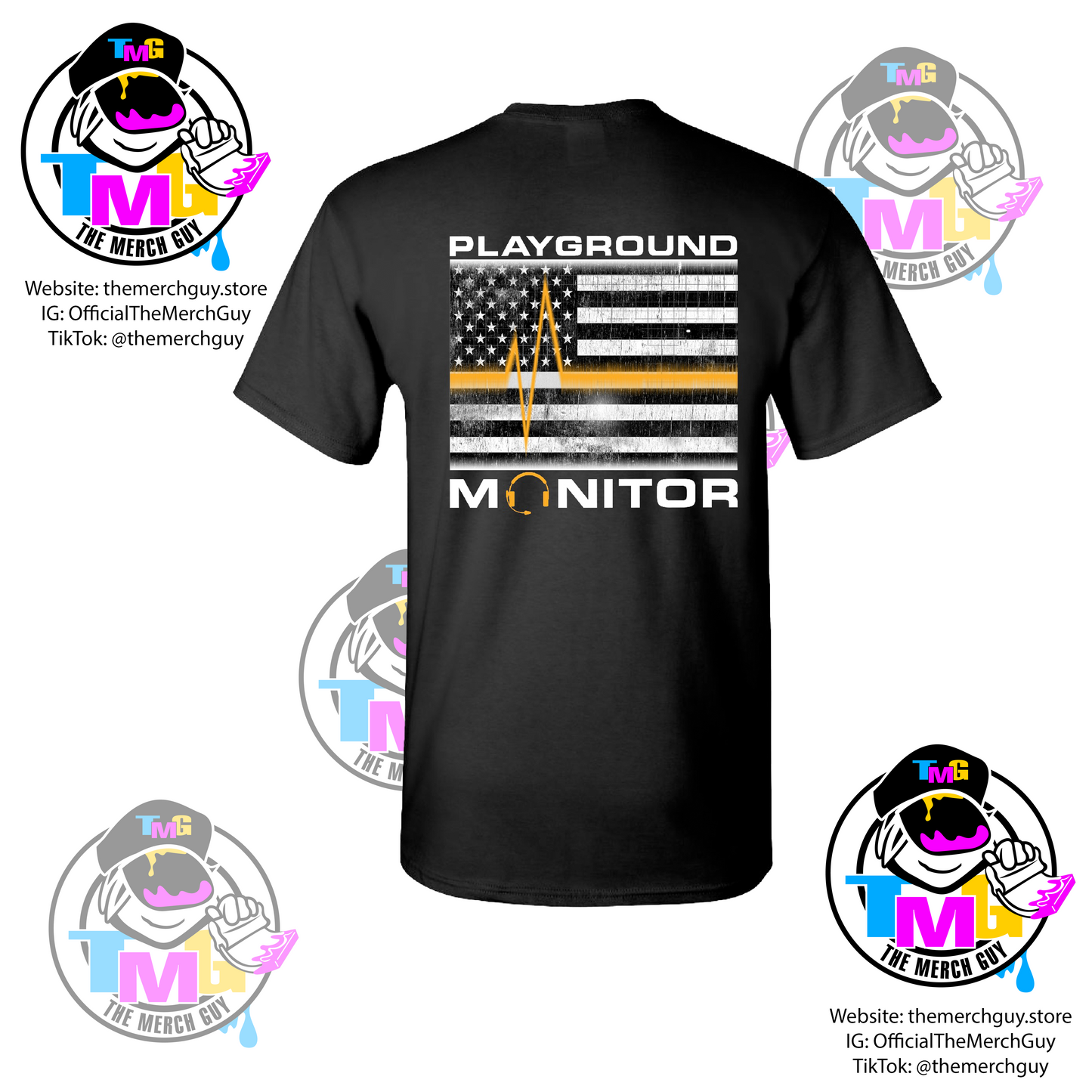 Playground Monitor T-Shirt - Dispatch Shirt, 911 Communications, Gold Line, Funny Dispatch, Dispatcher Gift