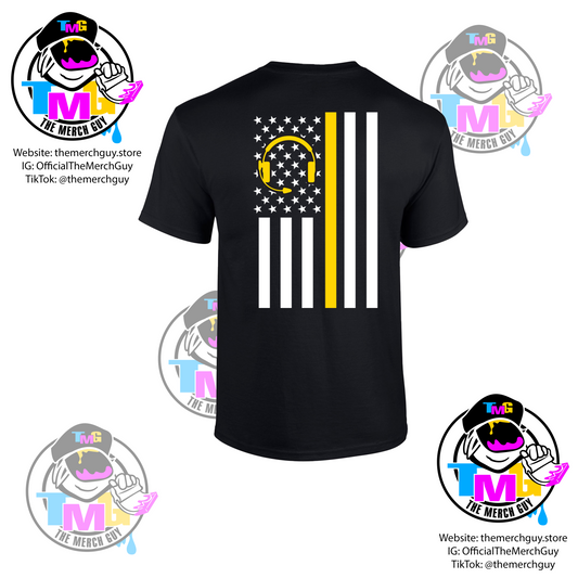 Telecommunications Week 2025 T-Shirt - Dispatcher Week, Police Dispatcher, 911 Dispatcher, Fire Dispatcher, Gold Line