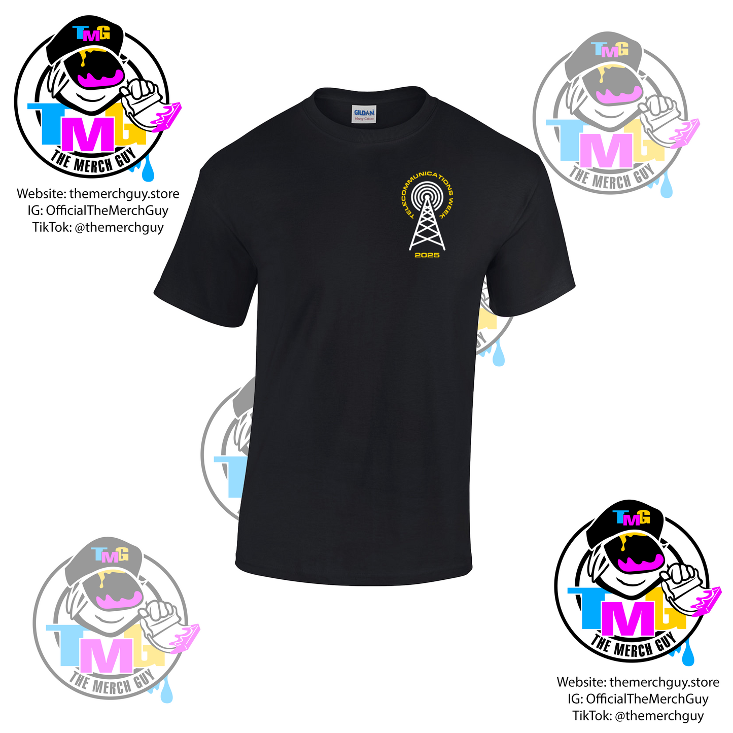 Telecommunications Week 2025 T-Shirt - Dispatcher Week, Police Dispatcher, 911 Dispatcher, Fire Dispatcher, Gold Line