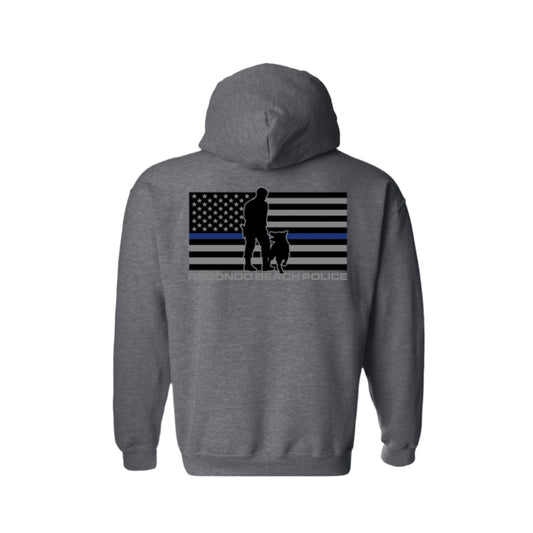 Redondo Beach Police K-9 TBL Flag (Hoodie), RBPD K9 Hoodie, Police K9 Hoodie, Official Police K9 Hoodie