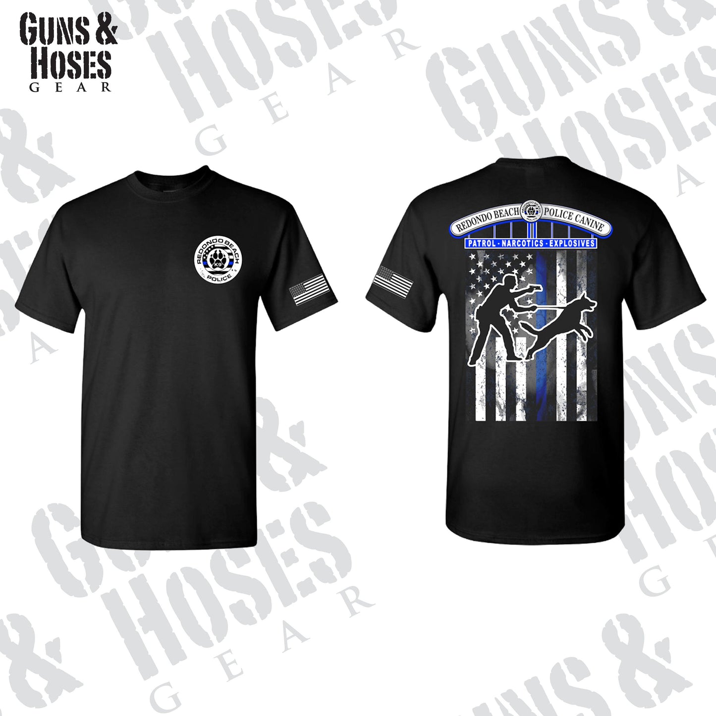 Redondo Beach Police K-9 Pier Logo (Men's Crew), Redondo Beach Police K9 T-Shirt, Redondo Beach PD K9