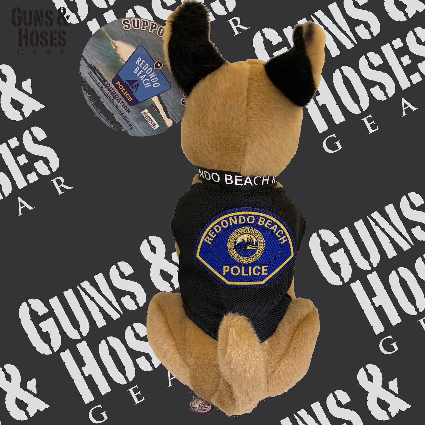 Redondo Beach Police K-9 Plush, K9 Dog, Police K9 Dog, Police K9 Toy