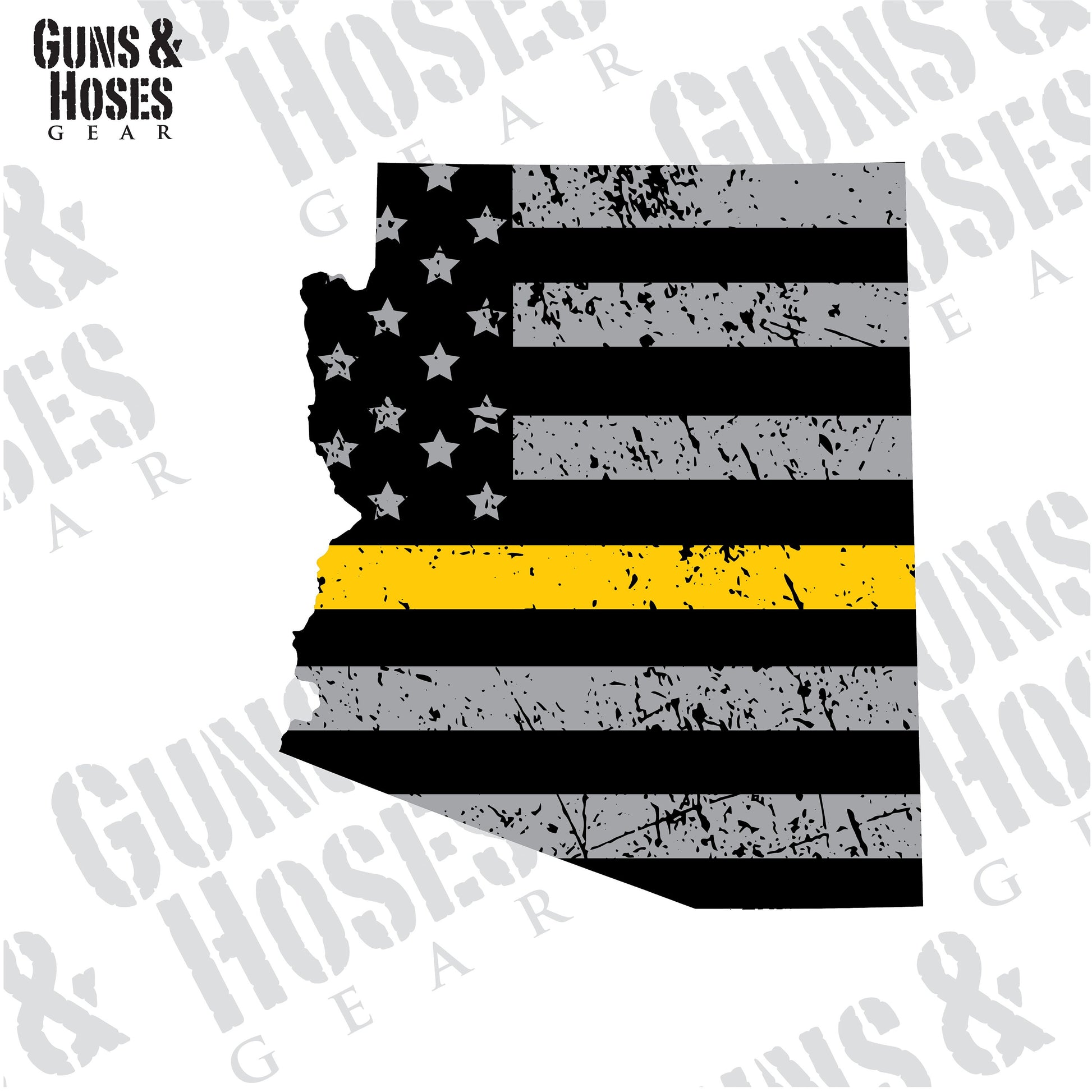 Arizona Sticker Decal, Arizona Blue Line, Arizona Red Line, Arizona Gold Line, Police Decal, Fire Decal, Dispatch Decal